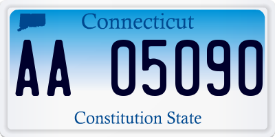 CT license plate AA05090
