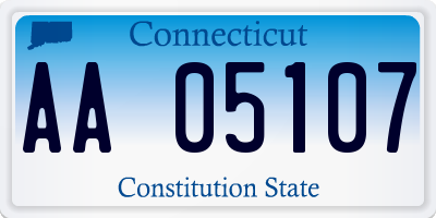 CT license plate AA05107