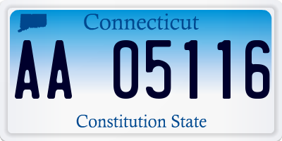 CT license plate AA05116