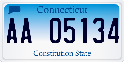 CT license plate AA05134