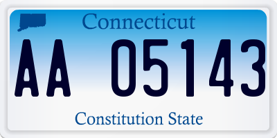 CT license plate AA05143