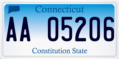 CT license plate AA05206