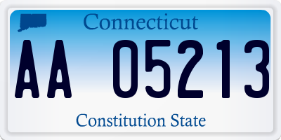 CT license plate AA05213