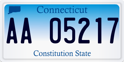 CT license plate AA05217