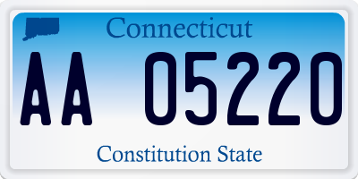 CT license plate AA05220