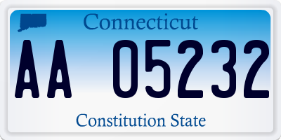 CT license plate AA05232