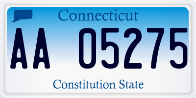 CT license plate AA05275