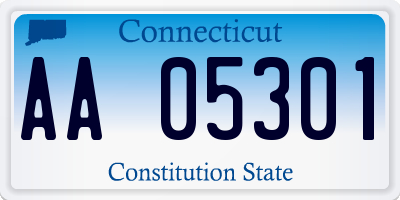 CT license plate AA05301