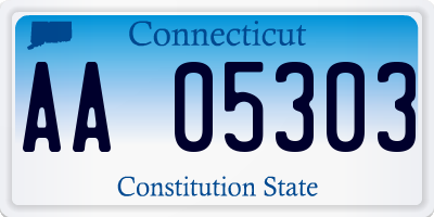 CT license plate AA05303