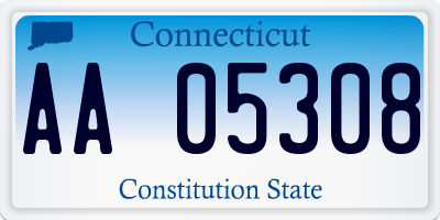 CT license plate AA05308