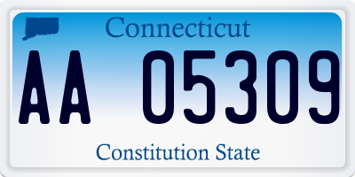 CT license plate AA05309