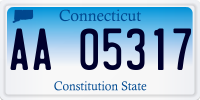 CT license plate AA05317