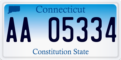 CT license plate AA05334
