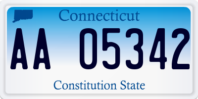 CT license plate AA05342