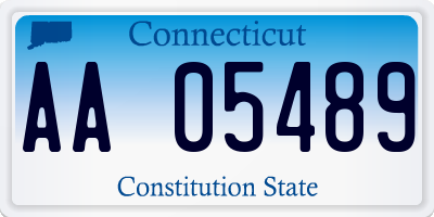 CT license plate AA05489