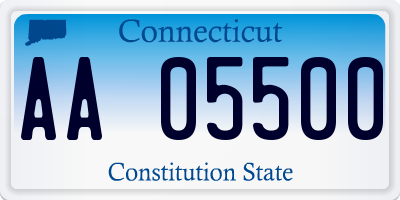 CT license plate AA05500
