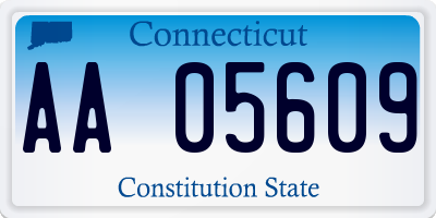 CT license plate AA05609