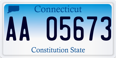 CT license plate AA05673