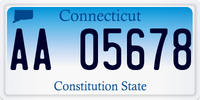 CT license plate AA05678