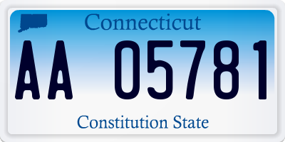 CT license plate AA05781