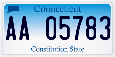 CT license plate AA05783