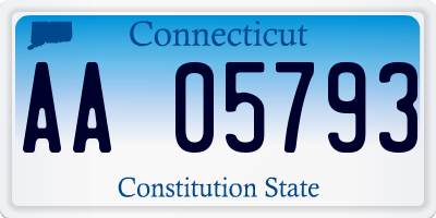 CT license plate AA05793