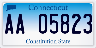 CT license plate AA05823