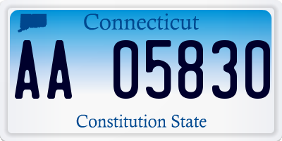 CT license plate AA05830