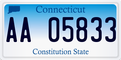 CT license plate AA05833