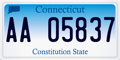 CT license plate AA05837
