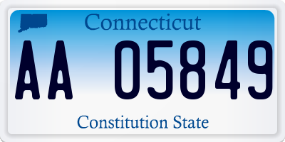 CT license plate AA05849