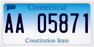 CT license plate AA05871