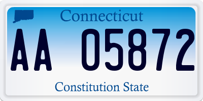 CT license plate AA05872