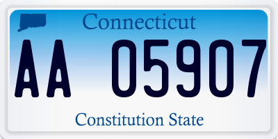 CT license plate AA05907