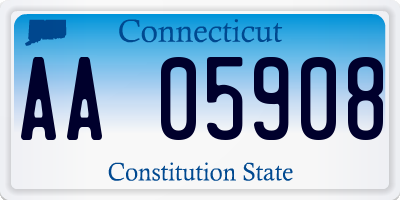 CT license plate AA05908