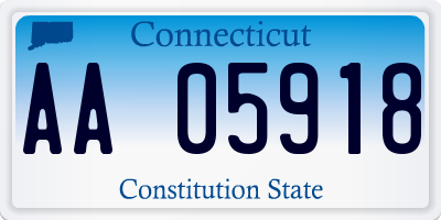 CT license plate AA05918