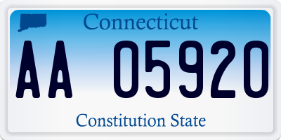 CT license plate AA05920
