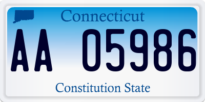 CT license plate AA05986