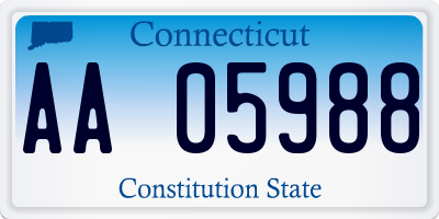 CT license plate AA05988