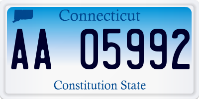 CT license plate AA05992