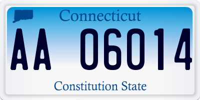CT license plate AA06014