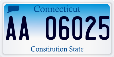 CT license plate AA06025