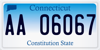 CT license plate AA06067
