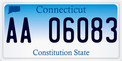 CT license plate AA06083