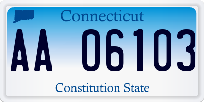 CT license plate AA06103