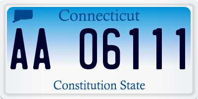 CT license plate AA06111