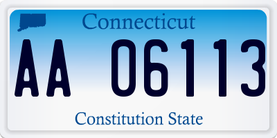 CT license plate AA06113