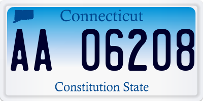 CT license plate AA06208