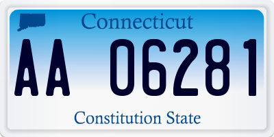 CT license plate AA06281