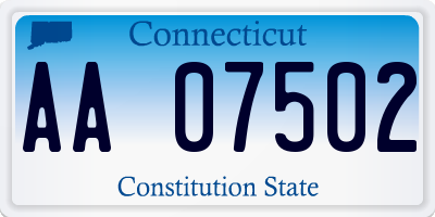 CT license plate AA07502